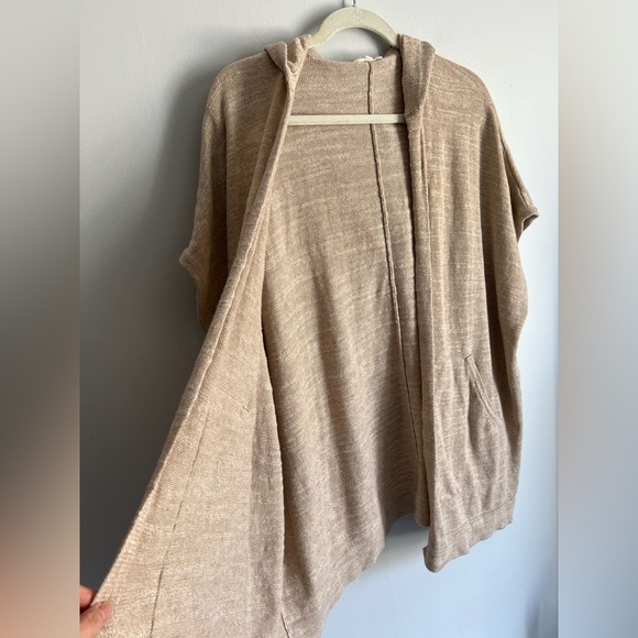246 Eileen Fisher Organic Cotton Knit Open Front Hooded Cardigan Size S/M - Picture 10 of 17